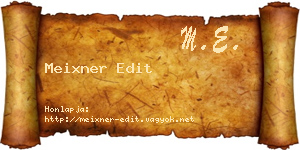 Meixner Edit névjegykártya